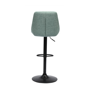 Tabourets de bar réglables pivotants 360° en tissu effet velours texturé vert céladon et métal (lot de 2) ALESS