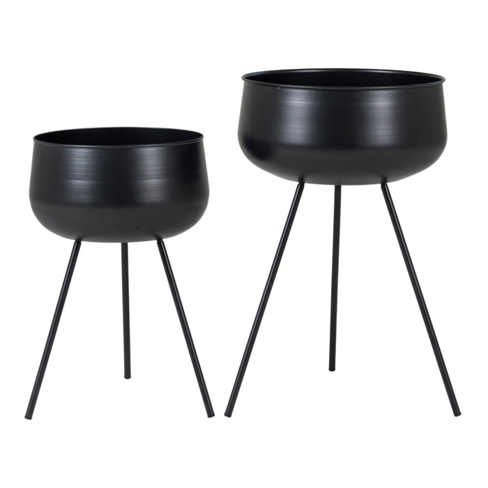 Set 2 vasi da fiori Ardola in acciaio nero
