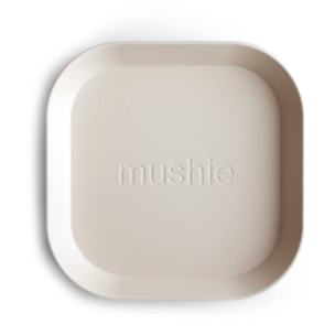 Mushie Pack Dos Platos Cuadrados Solid
