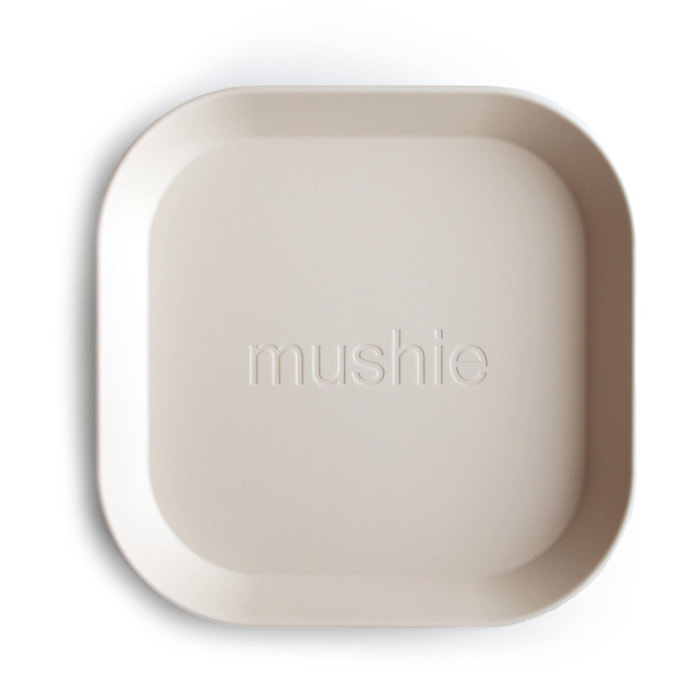 Mushie Pack Dos Platos Cuadrados Solid