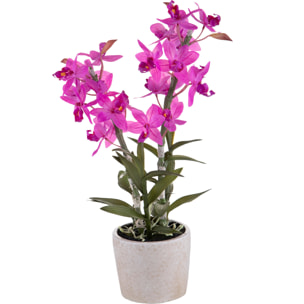 Orchidea Con Vaso. Altezza 51 Cm - Pezzi 1 - 26X51X20cm - Colore: Rosa - Bianchi Dino - Piante Artificiali