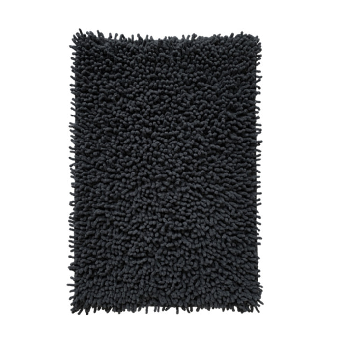 Tapis de salle de bain rectangulaire 40 x 60 cm en coton chenille - SHAGGY