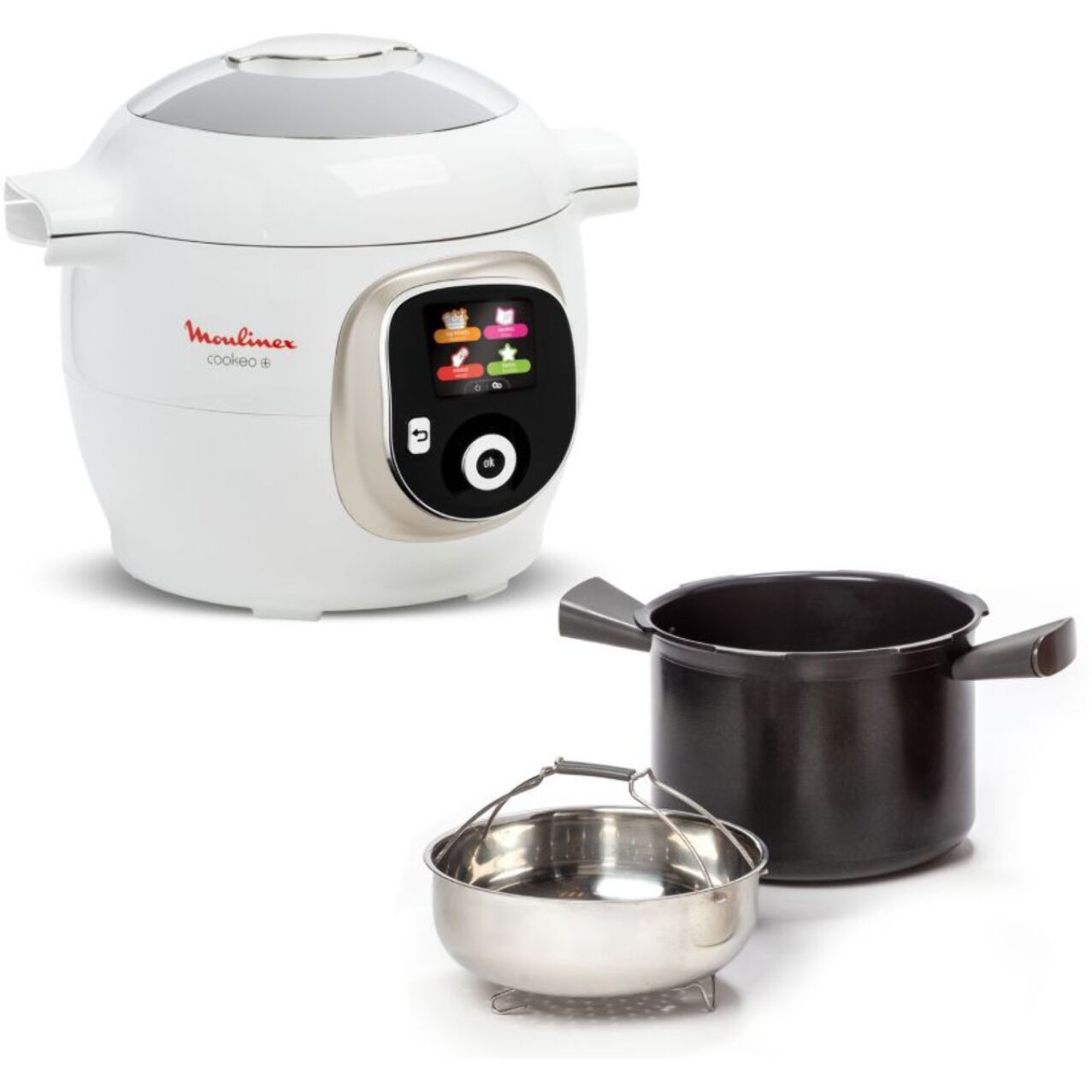 Cookeo MOULINEX CE85BA10 blanc 6 L, 6 modes de cuisson, 180 recttes