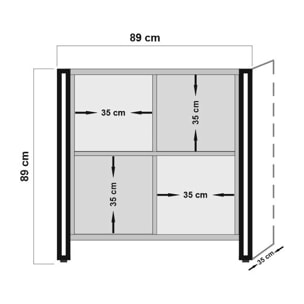 Credenza Dpilon, Buffet da soggiorno, Madia da salotto, Dispensa da cucina, 89x35h89 cm, Quercia e Nero