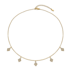 Collar con Circonita Brillante acabado oro 18k