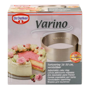 Cercle à pâtisserie en acier inoxydable extensible de 16 à 30 cm Dr. Oetker Varino