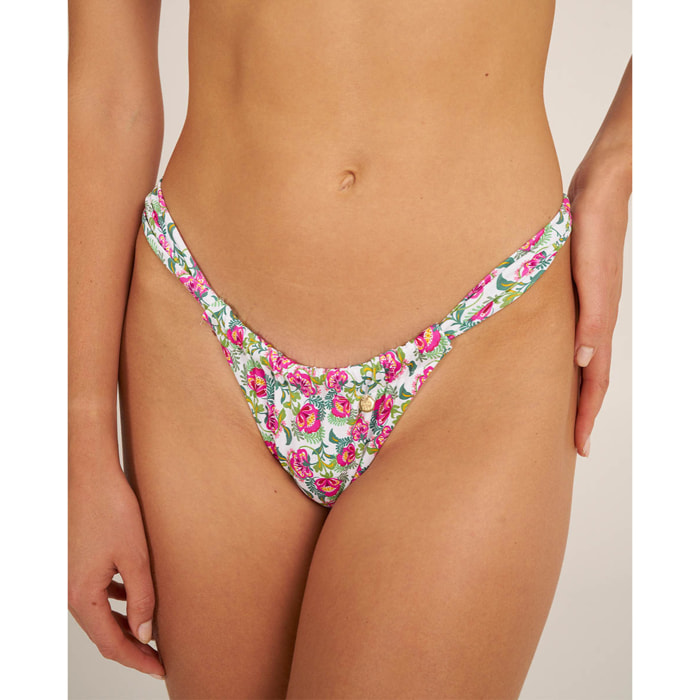 Braga de bikini brasileña con estampado de flores