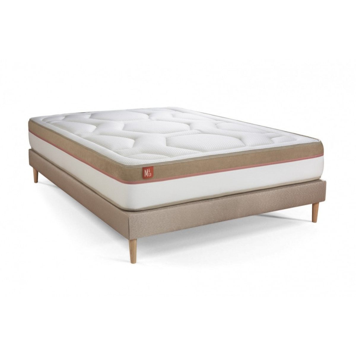 Pack matelas LE COSY - Mémoire de forme - Ep. 30 + sommier kit Beige