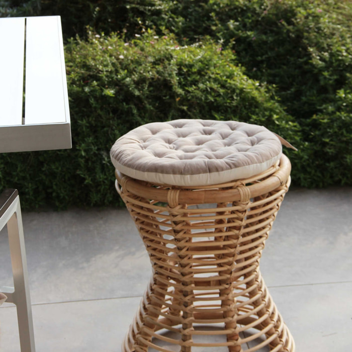 Galette de chaise ronde matelassée VALAYANS - Naturel