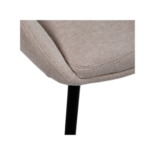 Chaise en tissu avec pieds fins en métal noir - 4 coloris - MONDO