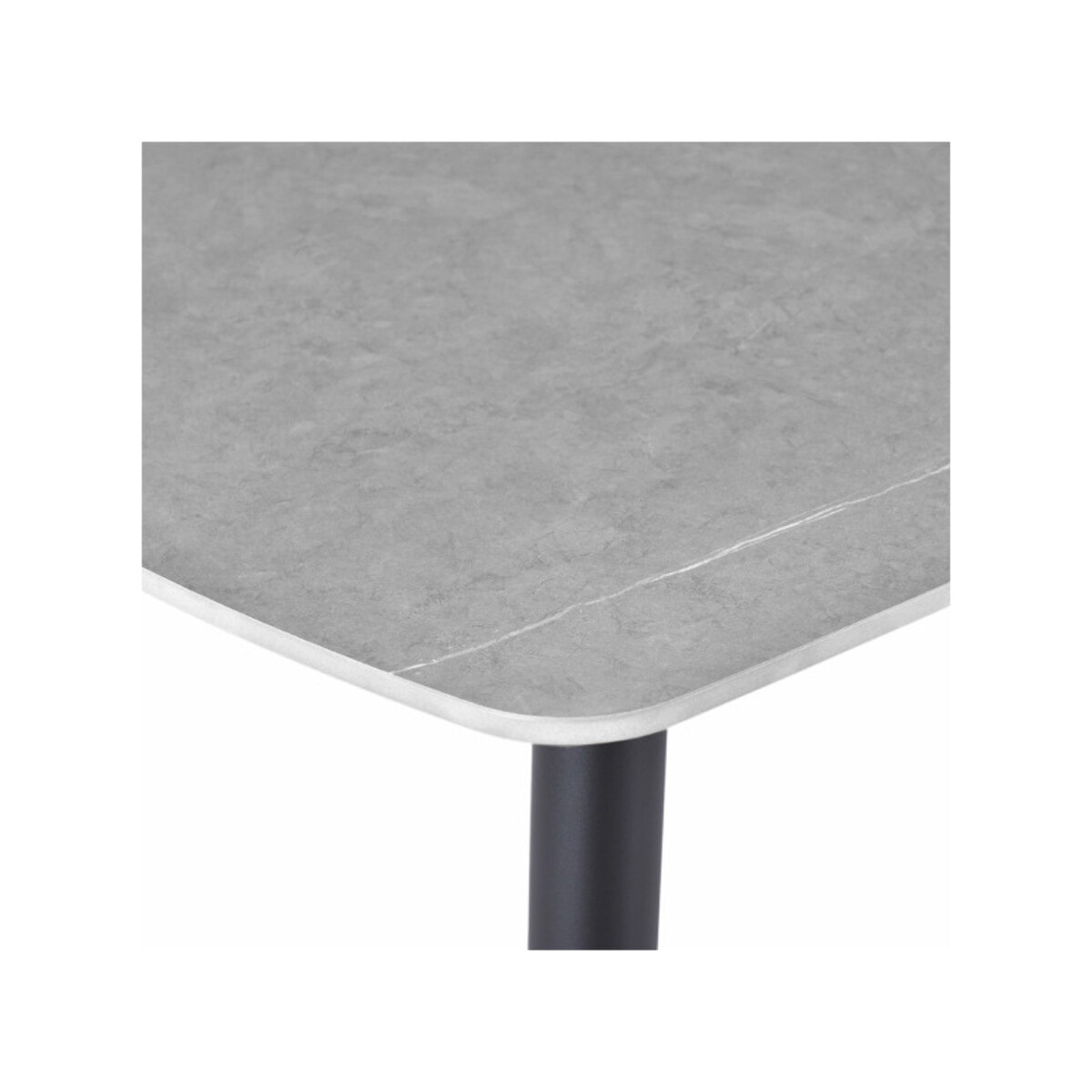 Table haute 140 x 70 cm en céramique marbrée avec pieds en métal - TREIVE