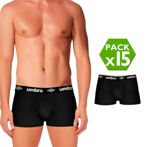 Pack 15 calzoncillos UMBRO en color negro para hombre