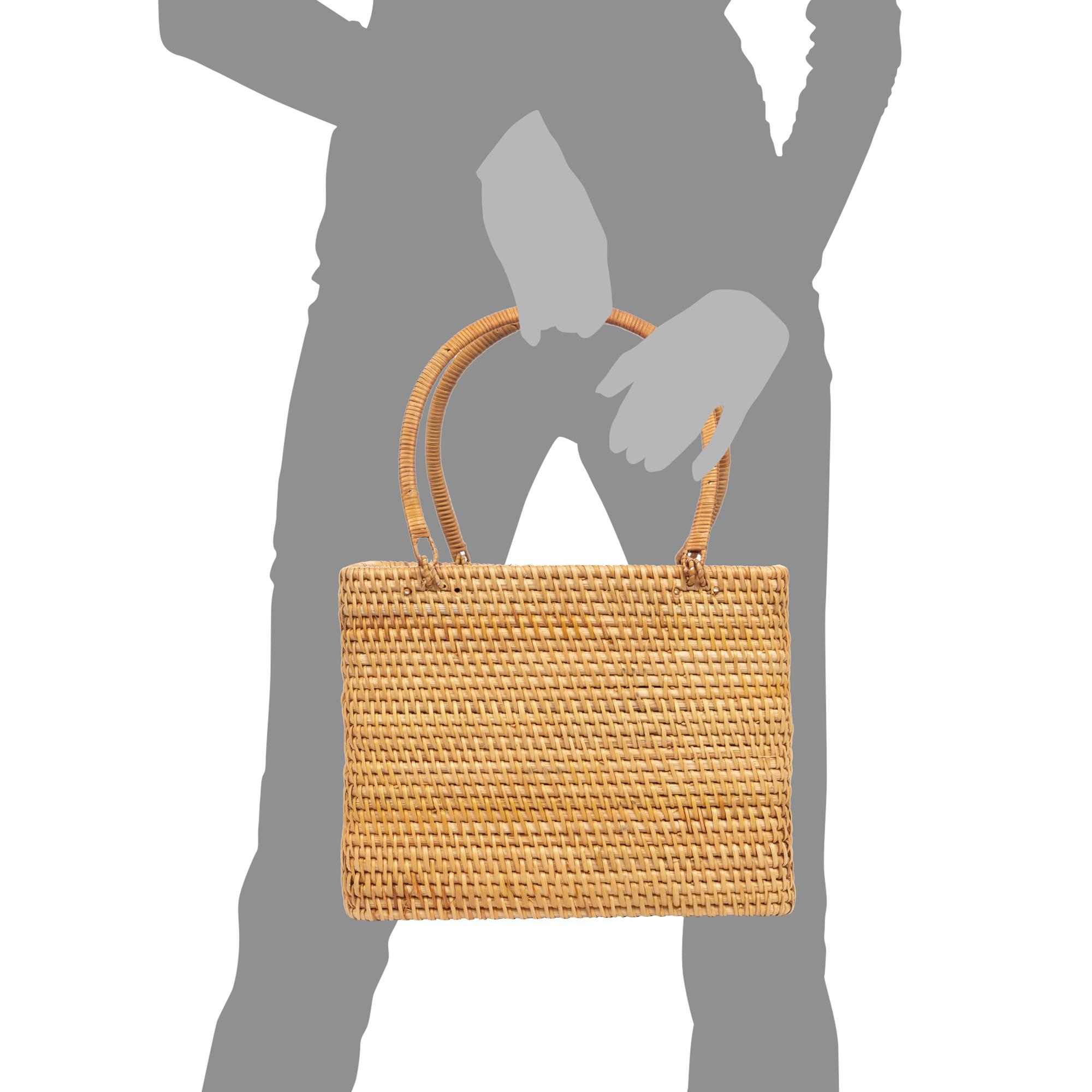 Borsa tote Volturino in rattan.