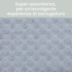 INTRECCI Telo Doccia Maxi, Asciugamano da Doccia, Telo Bagno 150 x 100 cm, in Spugna di Puro Cotone 300 gr/mq, Tinta Unita Azzurro. Modello: Napone