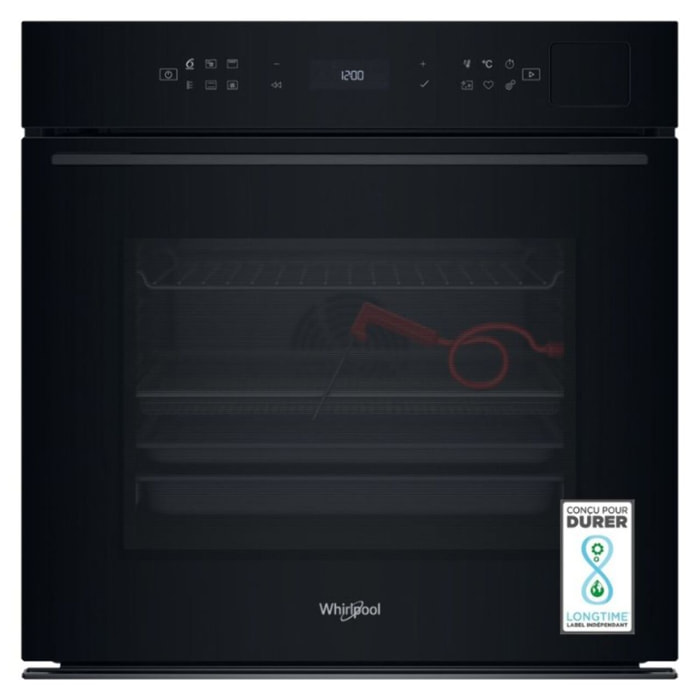 Four encastrable fonction vapeur WHIRLPOOL WOI7A8FPT1SBAF - Pyrolyse - Chaleur tournante - Combiné vapeur - Porte froide