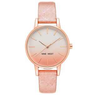 Reloj Nine West NW-2512RGPK Mujer Analogico Cuarzo con Correa de Cuero
