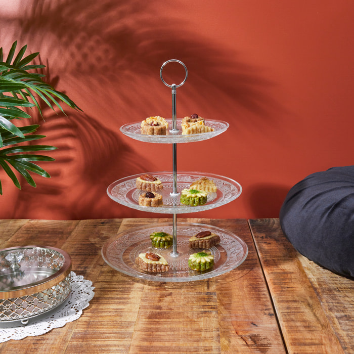 Plateau A Gateaux En Verre 3 Etages