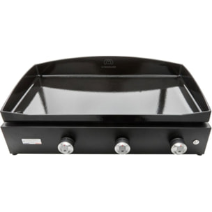 Plancha gaz LE MARQUIER Pure 375 Noir 3 brûleurs à poser, 75x40 cm