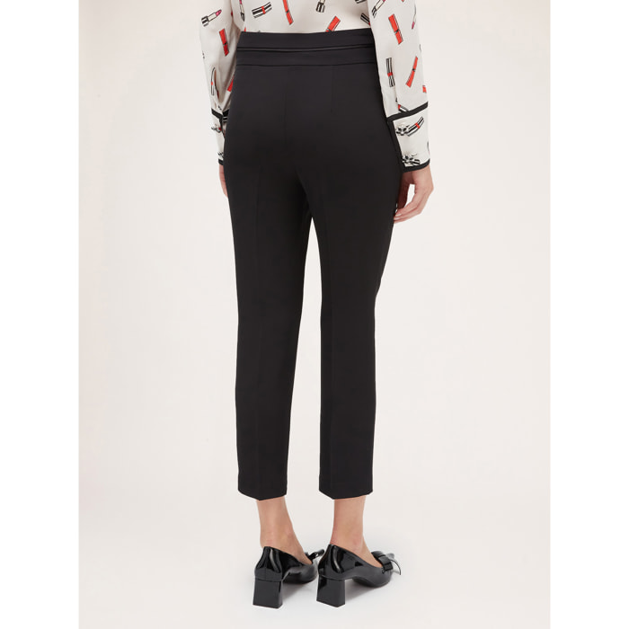 Motivi - Pantalón formal en tejido crepé - Negro