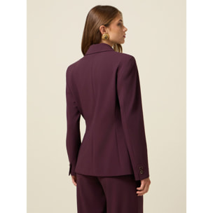 Oltre - Blazer de franela mezcla de viscosa - Burgundy