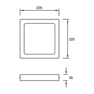 FORLIGHT Plafon Ip23 Easy Square Surface 225Mm Led 15,5W 4000K Blanco 1508Lm