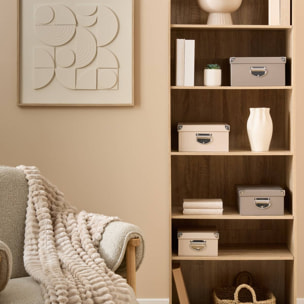 Lot de 4 boîtes unies Box' rectangulaires beige