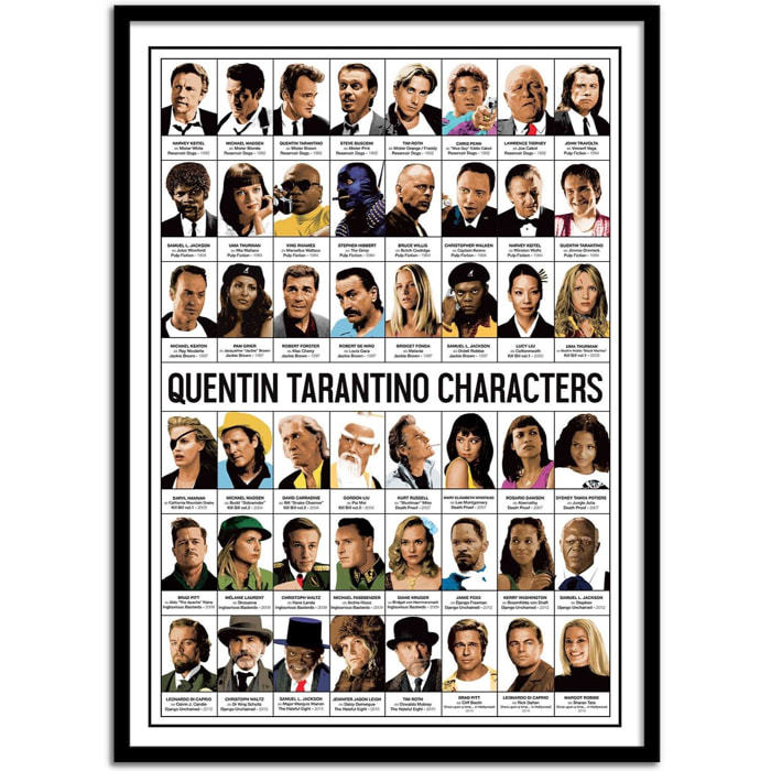 Affiche - Quentin Tarantino characters - Olivier Bourdereau