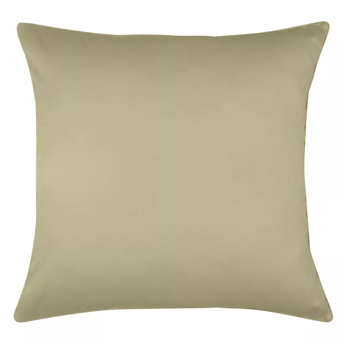 Taie d'oreiller satin de coton uni beige Ava uni glaise