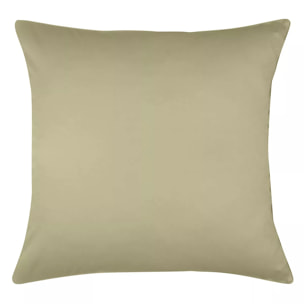 Taie d'oreiller satin de coton uni beige Ava uni glaise