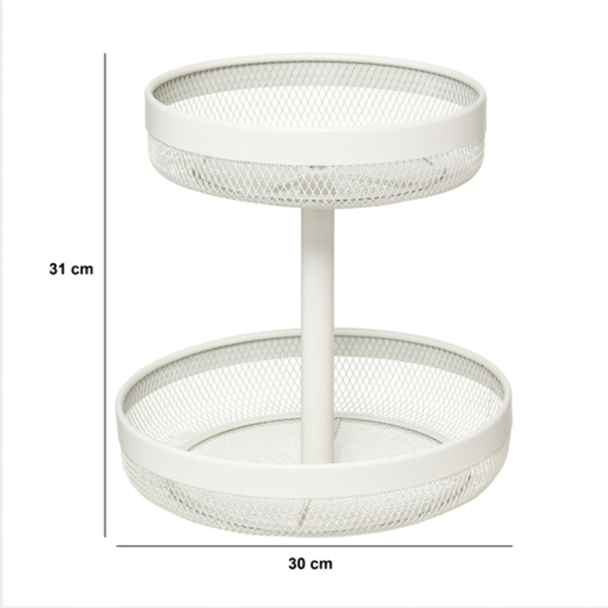 Corbeille "Mayaj" 2 niveaux en métal beige