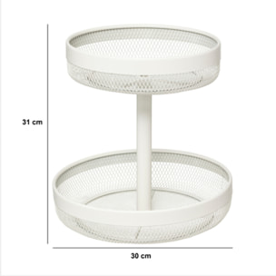 Corbeille "Mayaj" 2 niveaux en métal beige