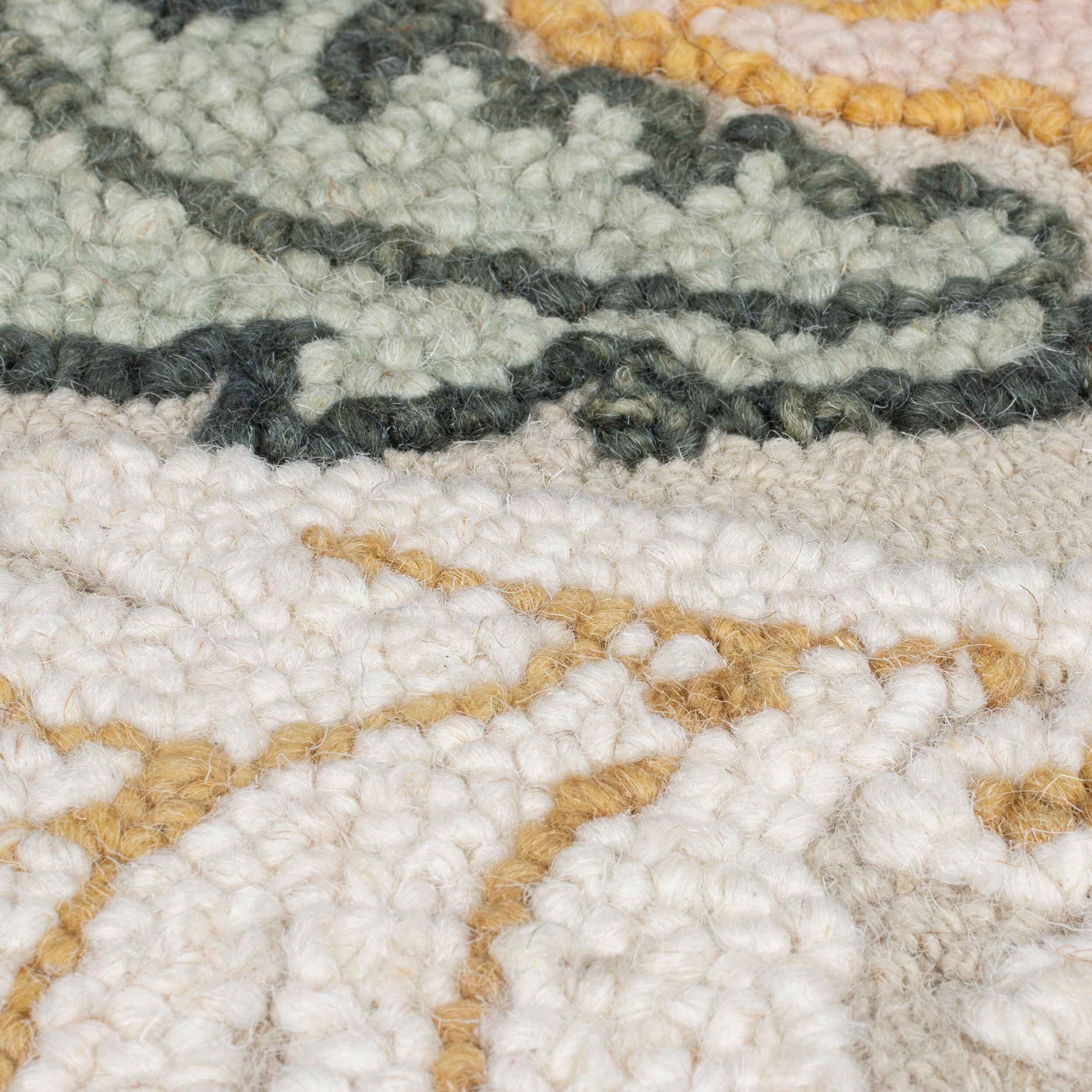 Tapis en laine floral DAPHNE Rose