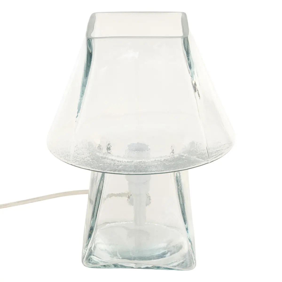 Lampe champignon Elita H.26cm en verre transparent