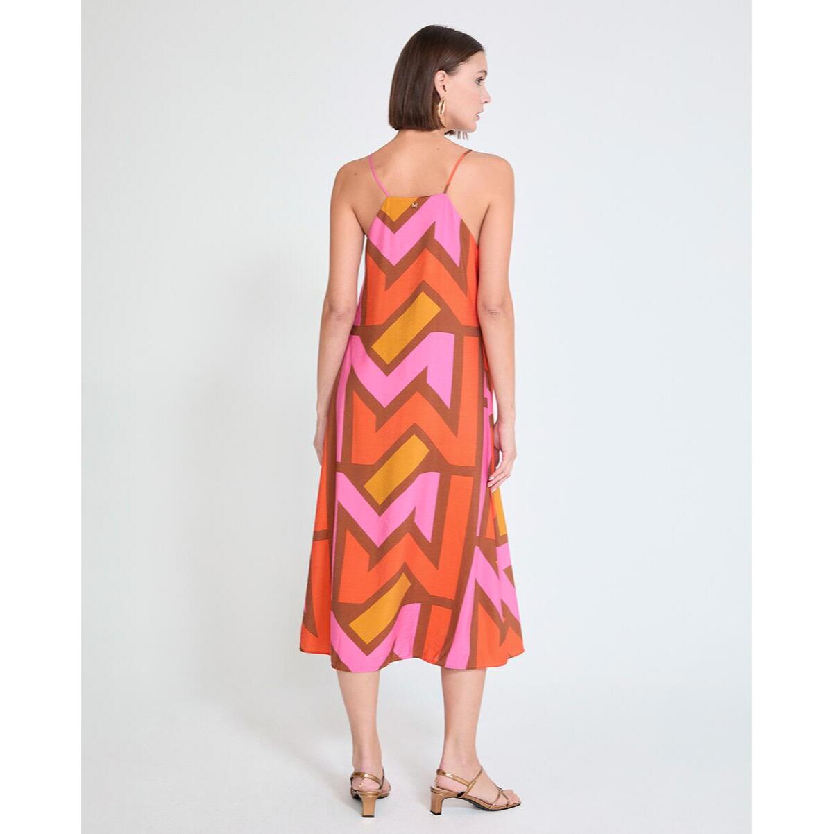 Abito senza spalline con scollo a V e logo