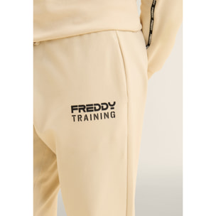 Pantaloni slim cropped con fondo in costina