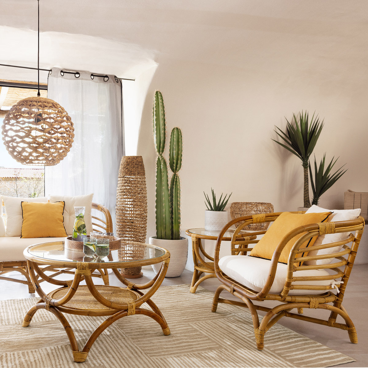 Table d'appoint "Farah" en rotin