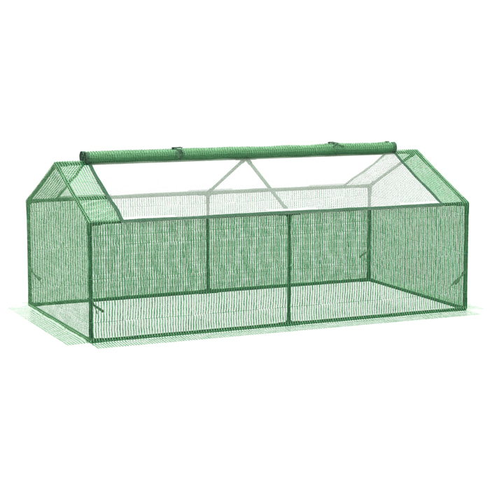 Outsunny Invernadero de Terraza 180x90x70 cm con 2 Ventanas Enrollables Verde