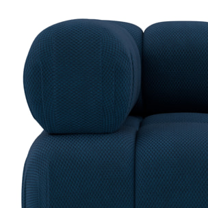 Ruby - module d'assise d'angle gauche en velours texturé - Bleu