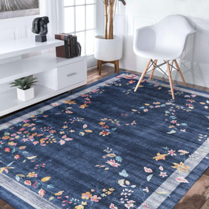 Tapis salon et chambre tissé motif floral RAJO