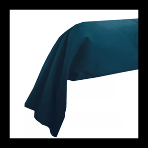Taie de traversin satin de coton uni vert Ava uni crepuscule