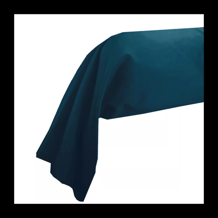 Taie de traversin satin de coton uni vert Ava uni crepuscule