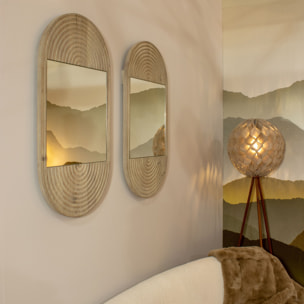 Miroir en pin recyclé h91cm KRISTEN
