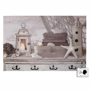 Appendino mare in legno da 8 posti con led cm60x40x1,8