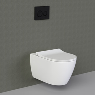 Pack WC Bati-support Geberit UP100 + WC sans bride Livea Bello + Abattant softclose + Plaque Blanc alpin ( Livea BelloGeb1)
