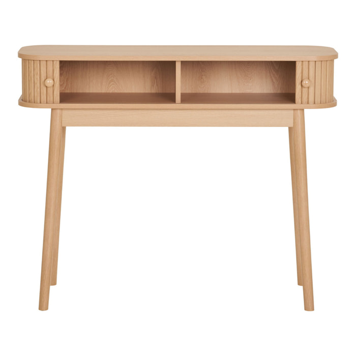 Nikko - Consolle 2 ante in MDF e pino naturale 100x30x80 cm