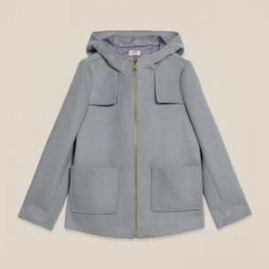 Oltre - Cappotto corto con zip e cappuccio - Grigio