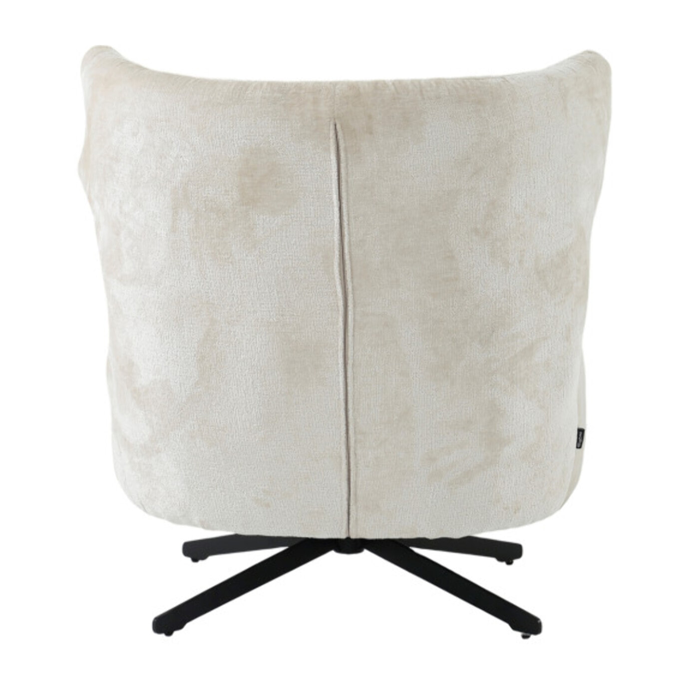 Fauteuil rotatif 360° tissu doux avec pieds en métal noir - EUGENE