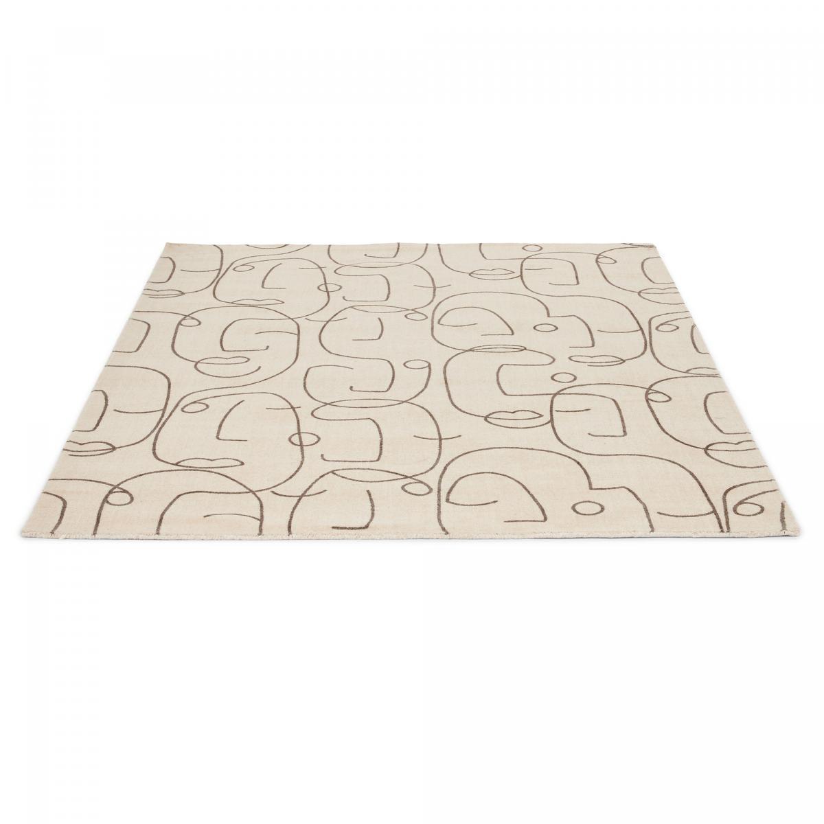 Tapis salon et chambre fait à la main en laine motif abstrait CHICDOUN