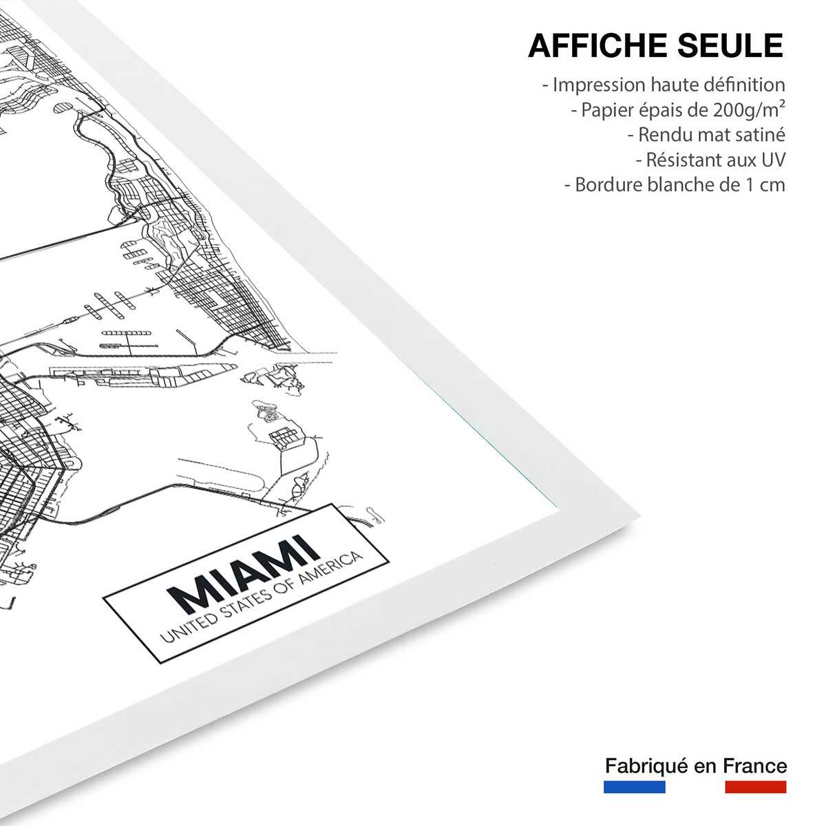 Affiche graphique miami usa Affiche seule