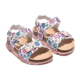 Sandalias De Niña Bio Con Estampado De Flores